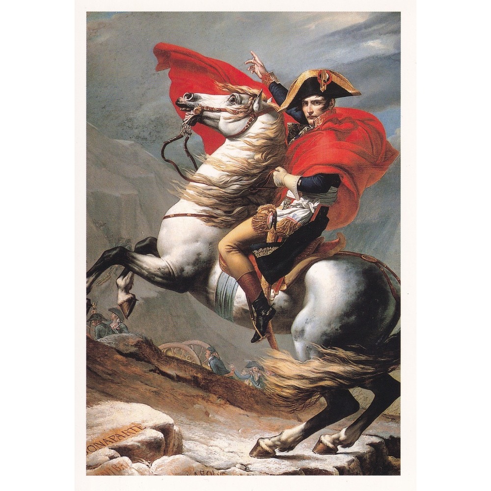 Napoleon Crossing Alps Postcard Jacques David Vintage Neoclassical Historical